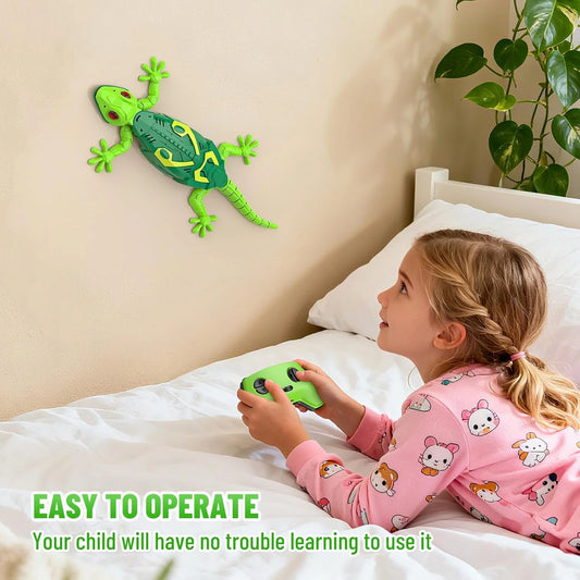 Wall Crawler Gecko | Wall Climbing Lizard Remote Control Toy with LED Eyes | Floor Ceiling Crawling Climbs Walls & Floors | Rechargeable RC Toy | Funny Prank Toys Birthday Gifts for Boys & Girls Fun for Kids (Ages 3+)