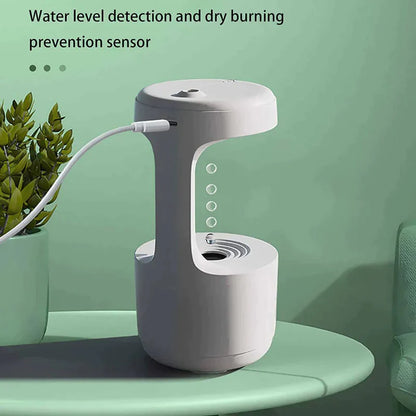 The Illusion Anti-Gravity Humidifier with Floating Water Effect, LED Clock Display & Auto Shut-Off (800ml)