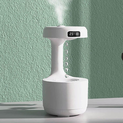 The Illusion Anti-Gravity Humidifier with Floating Water Effect, LED Clock Display & Auto Shut-Off (800ml)