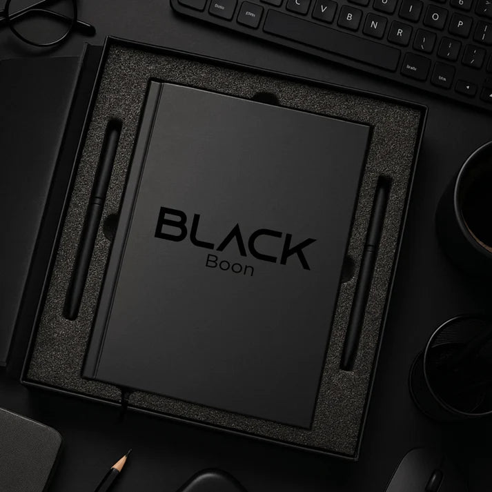 BLACK Page Diary with Pen