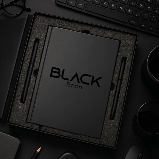 BLACK Page Diary with Pen